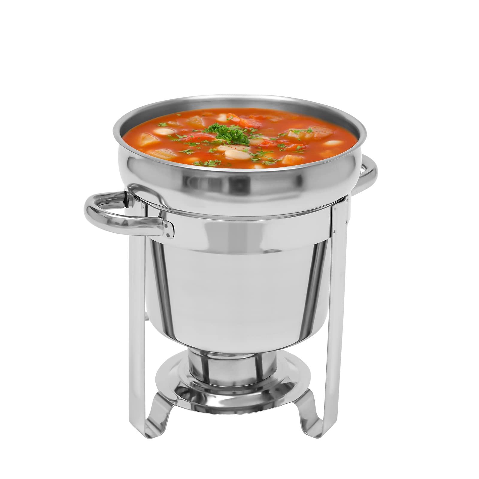 Soup Chafer, 7L/7.4Qt Large Capacity Stainless Steel Round Chafing Dish Surface Polishing Soup Warmer Countertop Food Warmer Set for Buffets, Hotel,Restaurant,Parties
