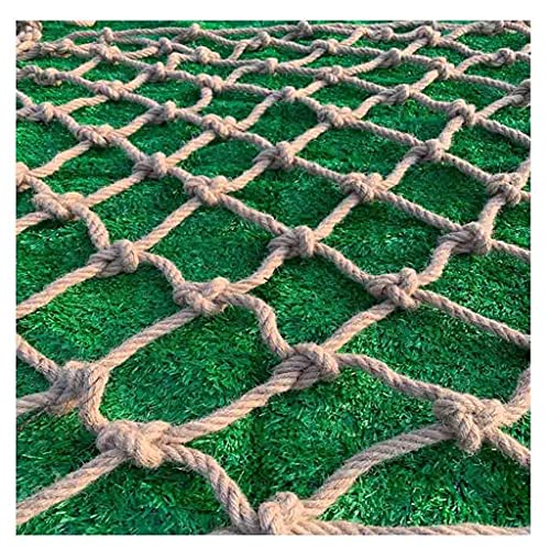 Red de cuerda de cáñamo para barandilla de balcón y valla de plantas, red de seguridad para niños al aire libre para escalada y columpio (paquete de 2) - Protección y diversión