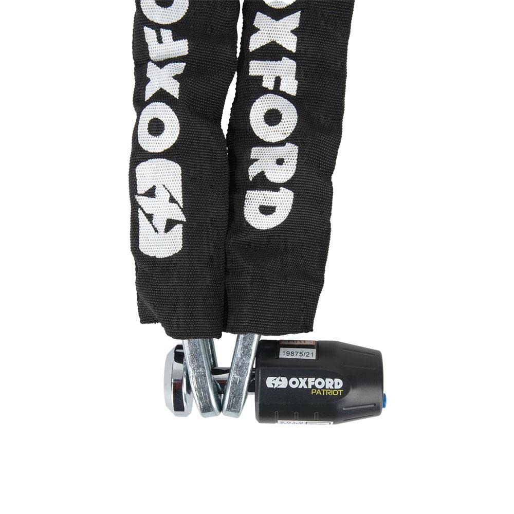 Oxford LK747 Patriot Lock Motorcycle Chain & Padlock, Black, 2.0m