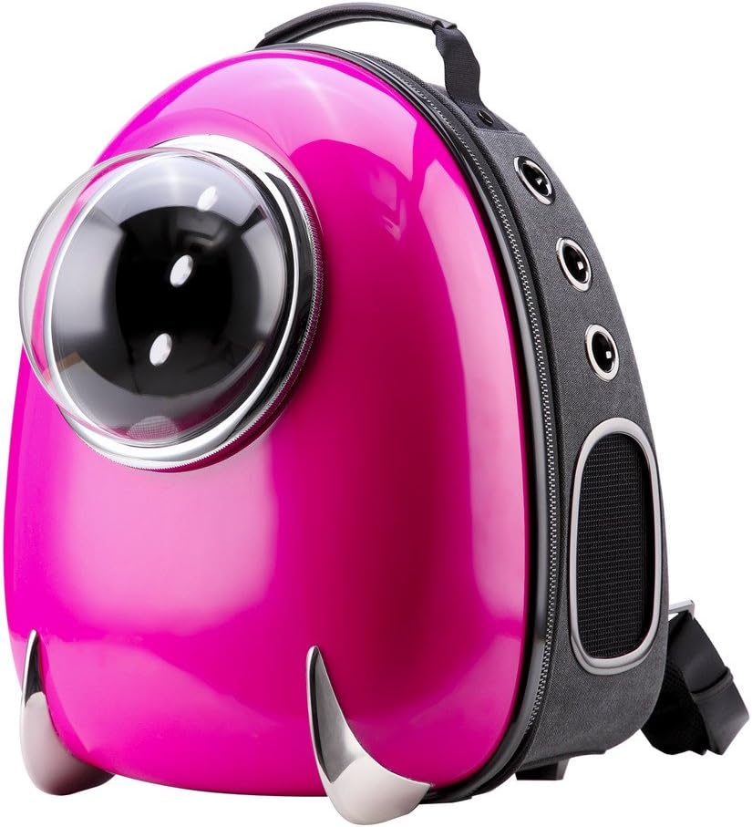 CLOVERPET Luxury Astronaut Bubble Cat Dog Puppy Pet Travel Carrier Backpack,Rose