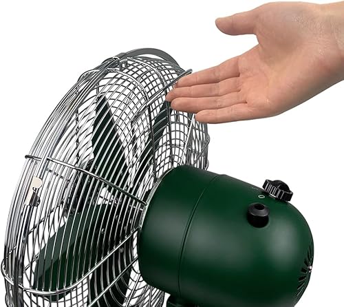 Miniatura 7 de Good Housekeeping 92617 Ventilador retro de mesa de escritorio de 12 pulgadas con amplia oscilación, ajustes de 3 velocidades y asa de transporte,
