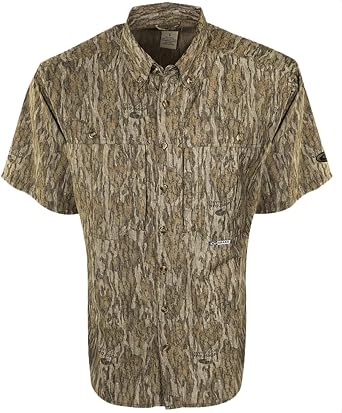 Drake Waterfowl EST Camo Flyweight Wingshooters Shirt SS Bottomland Large