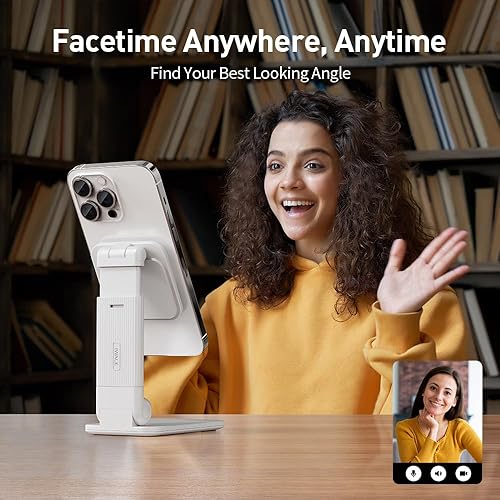 Miniatura 6 de iWALK StandMe Mag - Soporte magnético plegable para iPhone para escritorio, altura ajustable, manos libres, soporte magnético para teléfono,