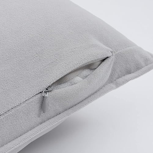 Miniatura 5 de WEMEON Juego de 4 fundas de almohada de terciopelo de 16 x 16 pulgadas, almohadas de color liso, suaves, decorativas, cuadradas, para sofá,