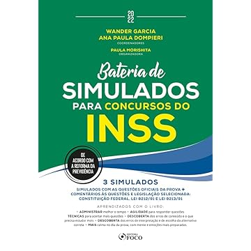 Capa do livro Bateria de Simulados para Concursos do INSS - 1ª ED - 2022