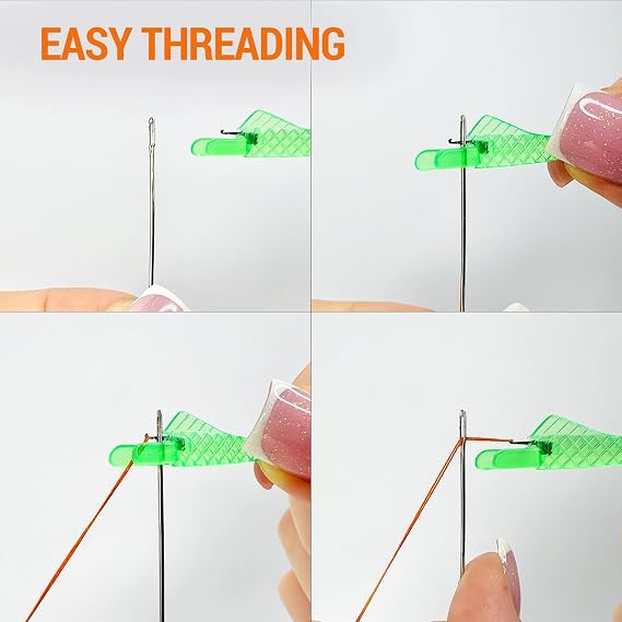 VONEEDL 20 PCS Fish Type Needle Threaders Set for Sewing Machines (Compatible Only with Side-Threading Machine Needles) & Simple Hand Sewing