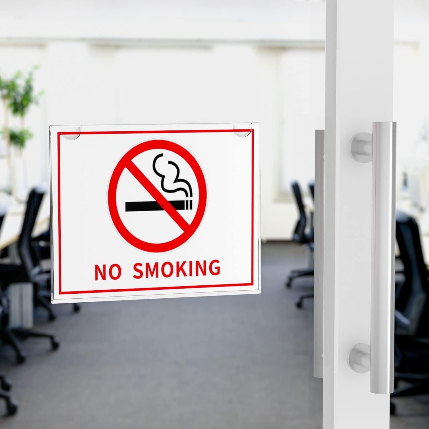 NIUBEE 3-Packs Acrylic Wall Sign Holder 8.5x11 Horizontal, Clear Plastic Picture Frames , Wall Mounted Design, Support No Drilling (Provide 3M Tape and Mounting Screws) - Image 5