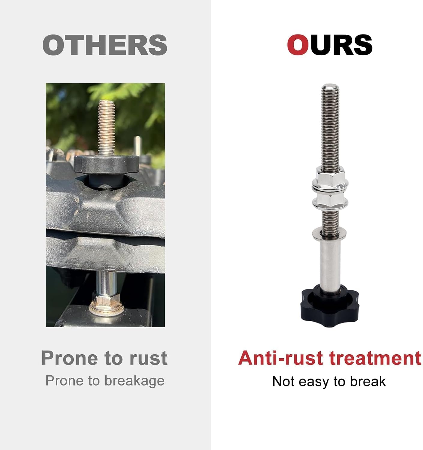 Stainless Steel Traction Board Mount Surface Anti-Rust Treatment Corrosion-Resistant Pins for 4.72"-6.69" (12-17cm) Hole Spacing Recovery Board Mounting Kit