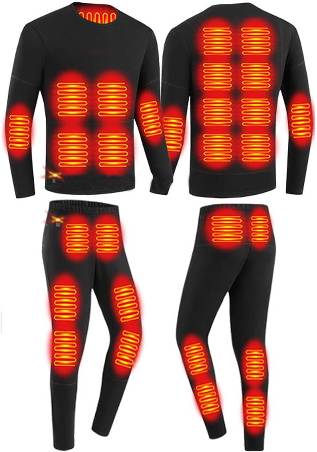 HAWFHH Heated Underwear Set, Women Men Thermal Heated Shirt and Long Johns with 28 Heating Zones, for Winter Home Indoors