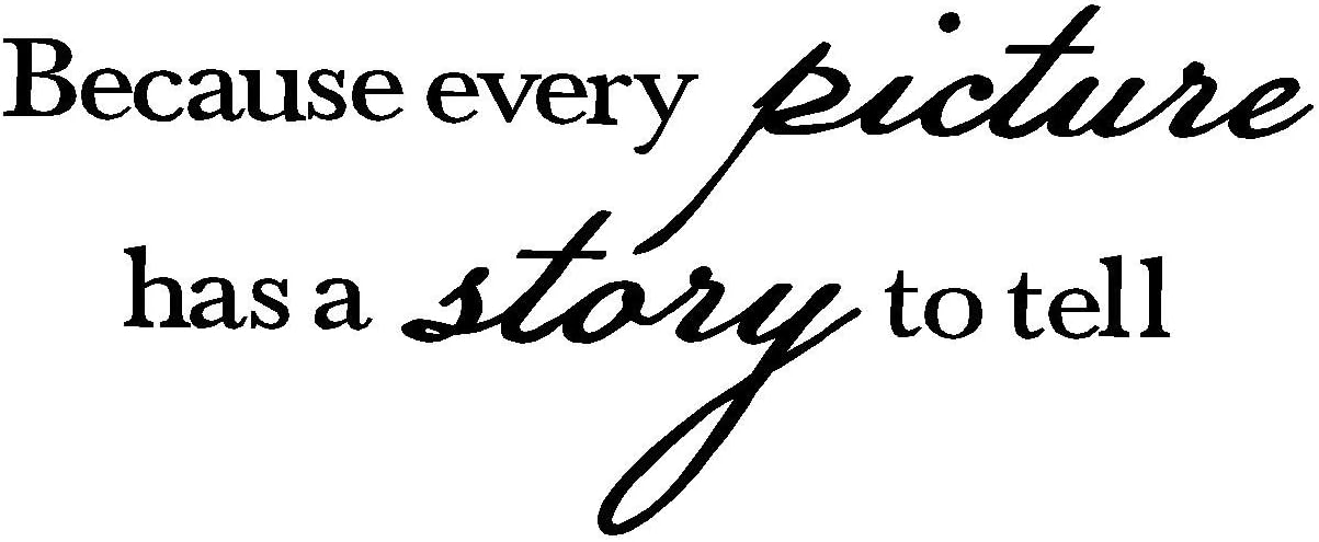 byyoursidedecal Because Every Picture has a Story to Tell Vinyl Wall Decal,Art Quotes Inspirational Sayings 10" high x 22.5" Wide