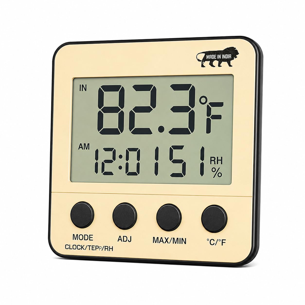 Room Temperature Thermometer | Digital LCD Hygrometer Humidity Meter with Time, Date & Alarm | Perfect for Home, Office & Lab Use-image-1