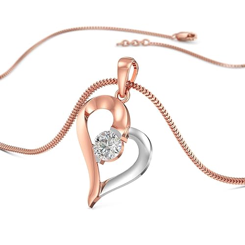 18k Rose gold Heart design women pendant