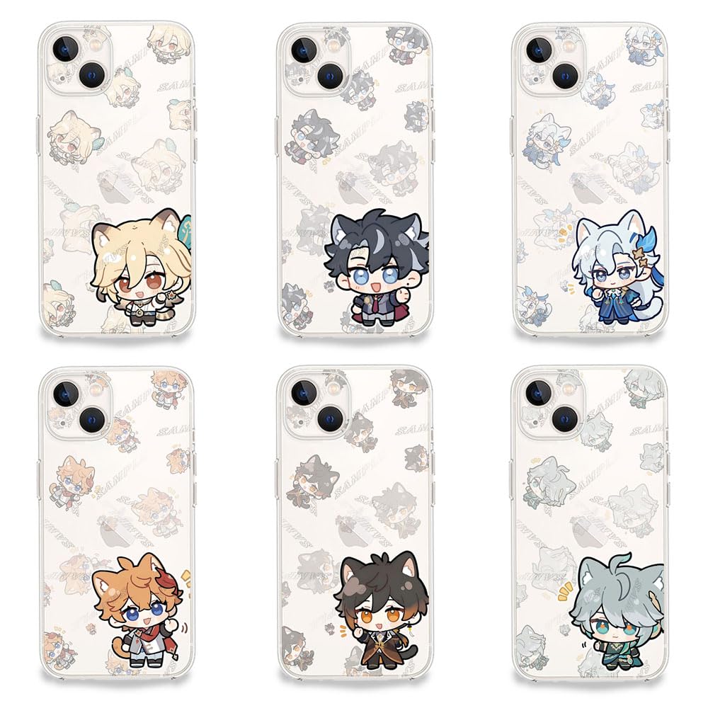 Harajin Smartphone Case, iPhone 15 Pro Max, Compatible with All Models, Genshin Impact Case, Non-Yellow, Durable, Cute, Clear