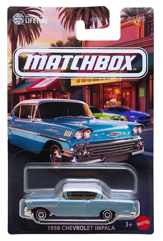 Matchbox 1958 Chevrolet Impala 1:64 Escala Azul miniatura 1