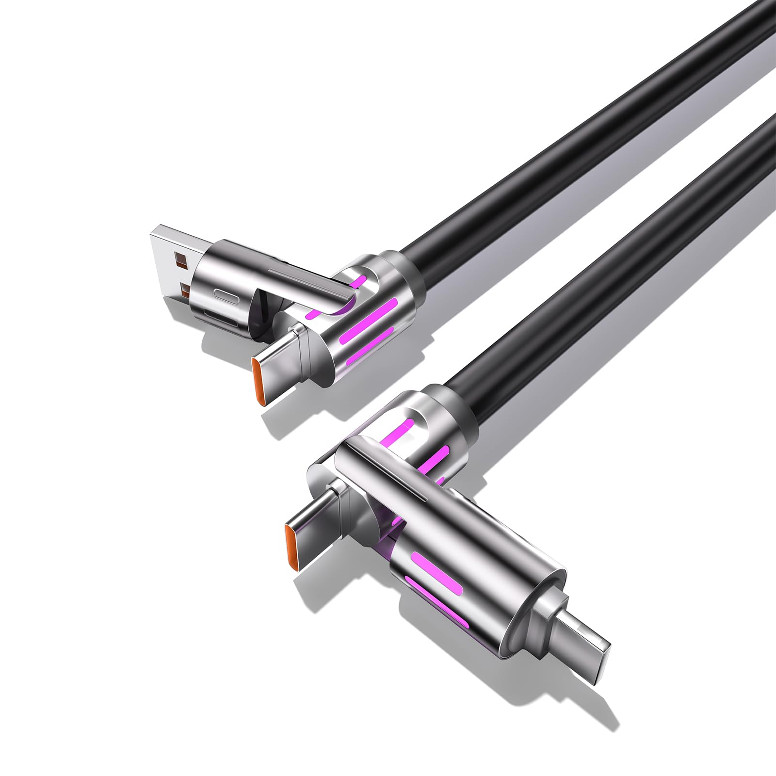 4-in-1 USB C Cable,240W Fast Charging for iPhone15/16/Pro/Plus/Pro Max, MacBook, Samsung Galaxy MacBook iPad Tablets and More,1.2M(Black)