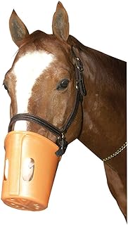 Intrepid International Plastic Horse Muzzle - Lightweight, Adjustable, and Safe Equine Muzzle to Prevent Chewing, Cribbing, and Overeating - Ventilated Design for Comfort