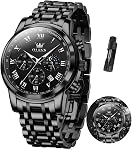 OLEVS Hommes Montres Imperméable Luxe en acier inoxydable Montres pour hommes Chronographe Analog Quartz Robe Homme Montres Casual Big Face Hommes Montre Jour facile Lire Montres hommes