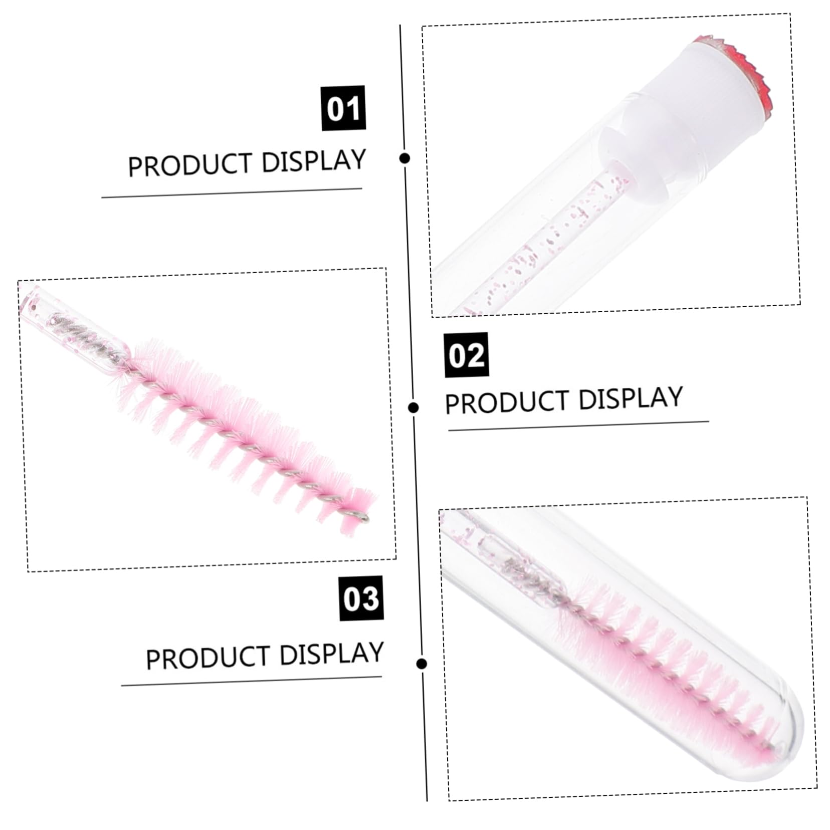 Healeved Woman Eyelash Brush 10pcs Pp Rhinestone Eyelash Lash Curler Set Small Brush Decorative Lash Curler for Home Random