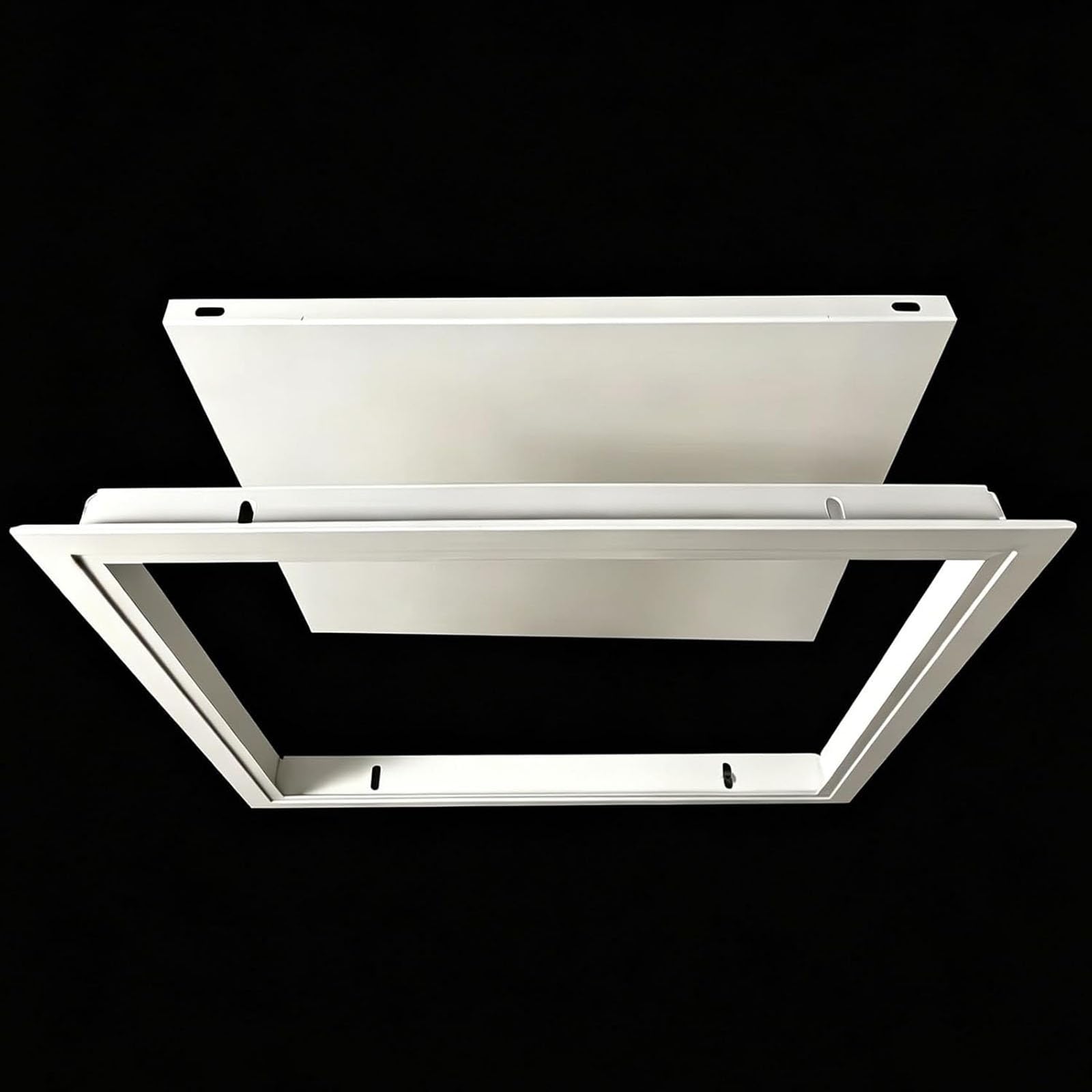 Pannello di Accesso al soffitto per soffitta - Sportello Metallico per vespaio per Garage e Bagno (35,5 x 53 cm) - Design Resistente in Stile Pallet per Un Facile Accesso e Isolamento