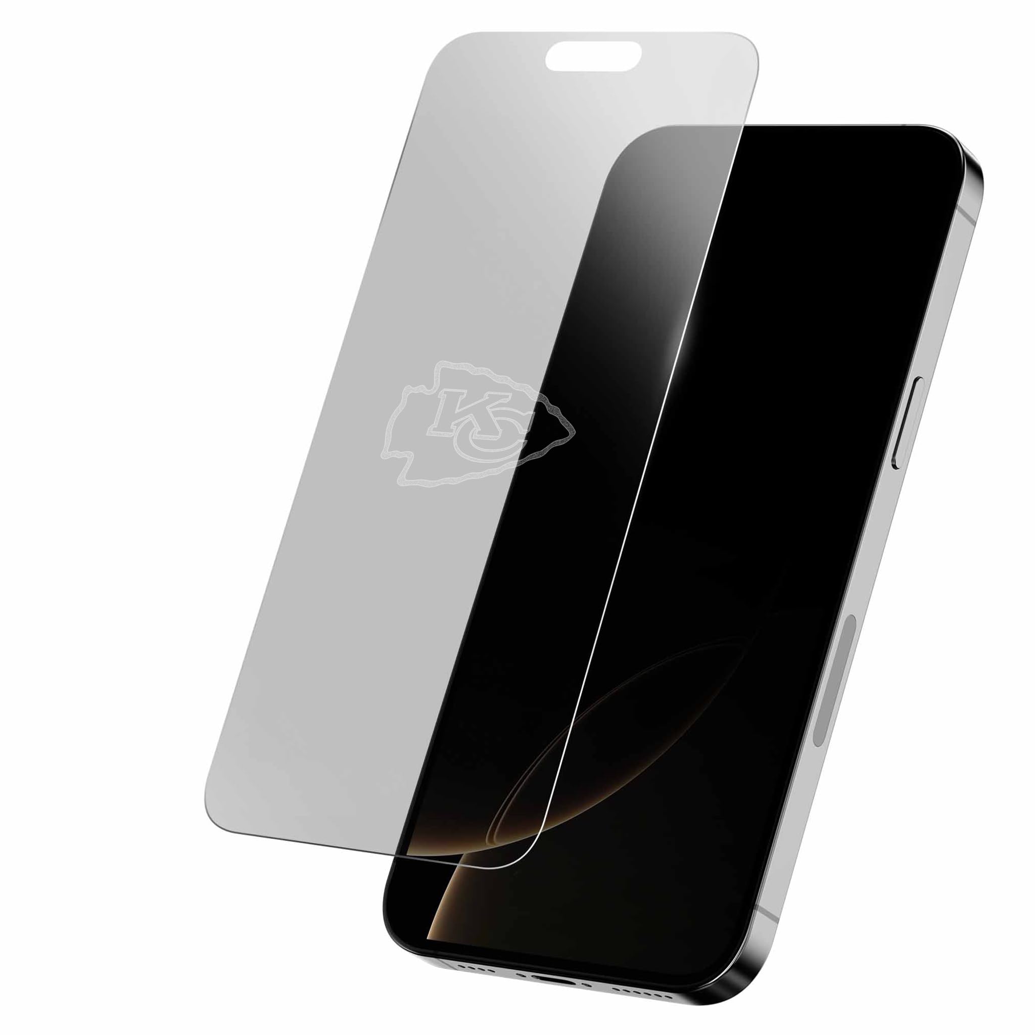 Screen Skinz - Pellicola protettiva NFL Kansas City Chiefs per iPhone 14 Pro Max, in vetro temperato con licenza ufficiale, design personalizzato con logo a scomparsa, compatibile con custodie,