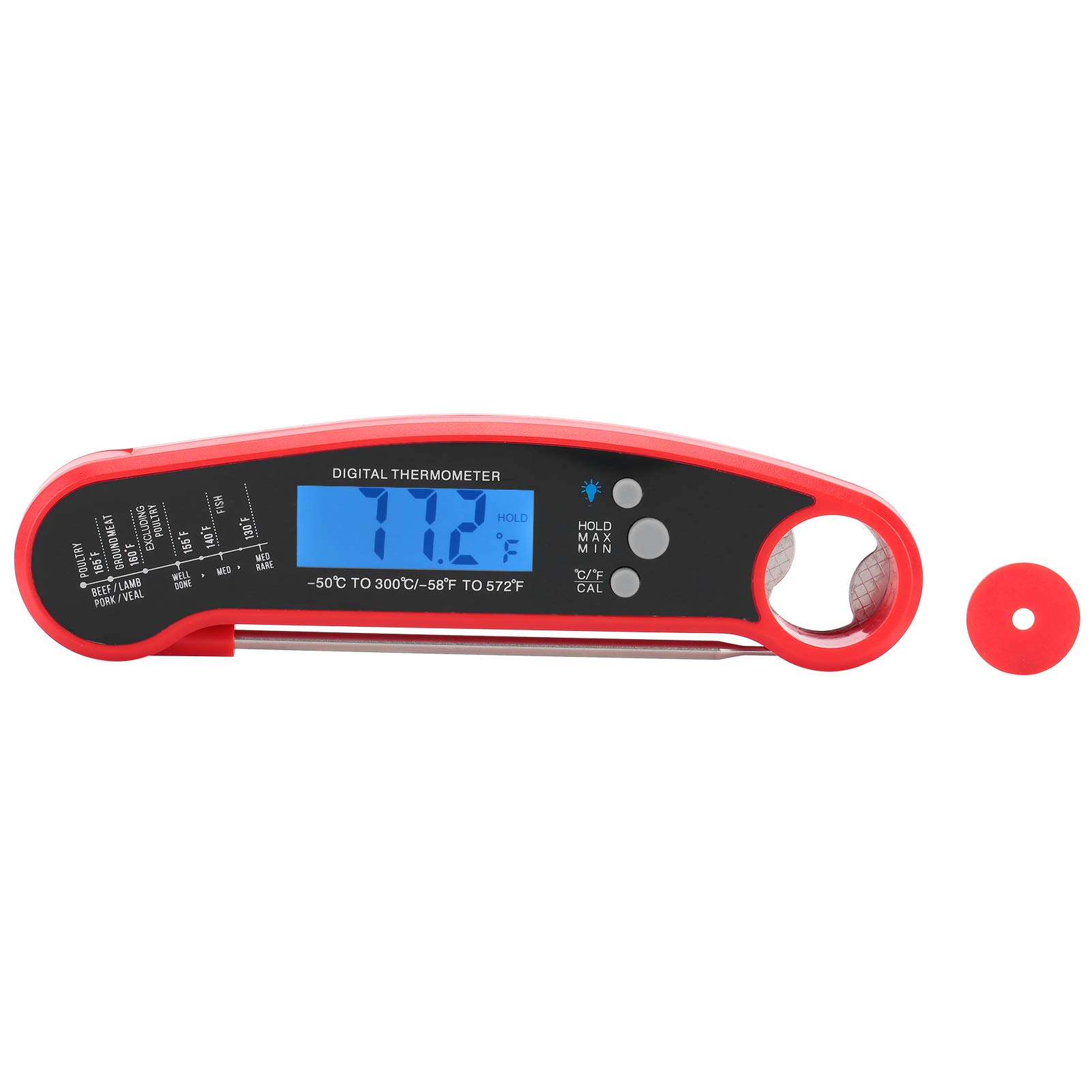 Thermomètre à viande numérique pliable et rétroéclairé pour cuisine