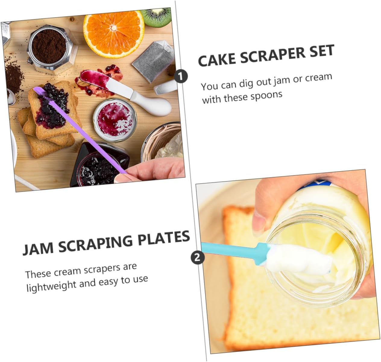 9 Piece Silicone Cream Scraper Set for Jam Scraping Spoons