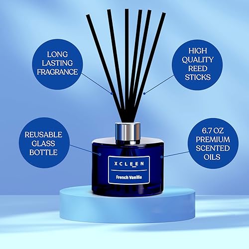 Miniatura 2 de Xcleen Juego de difusor de varillas de 6.7 onzas, difusor de aceite perfumado de vainilla francesa para decoración del hogar y la oficina,