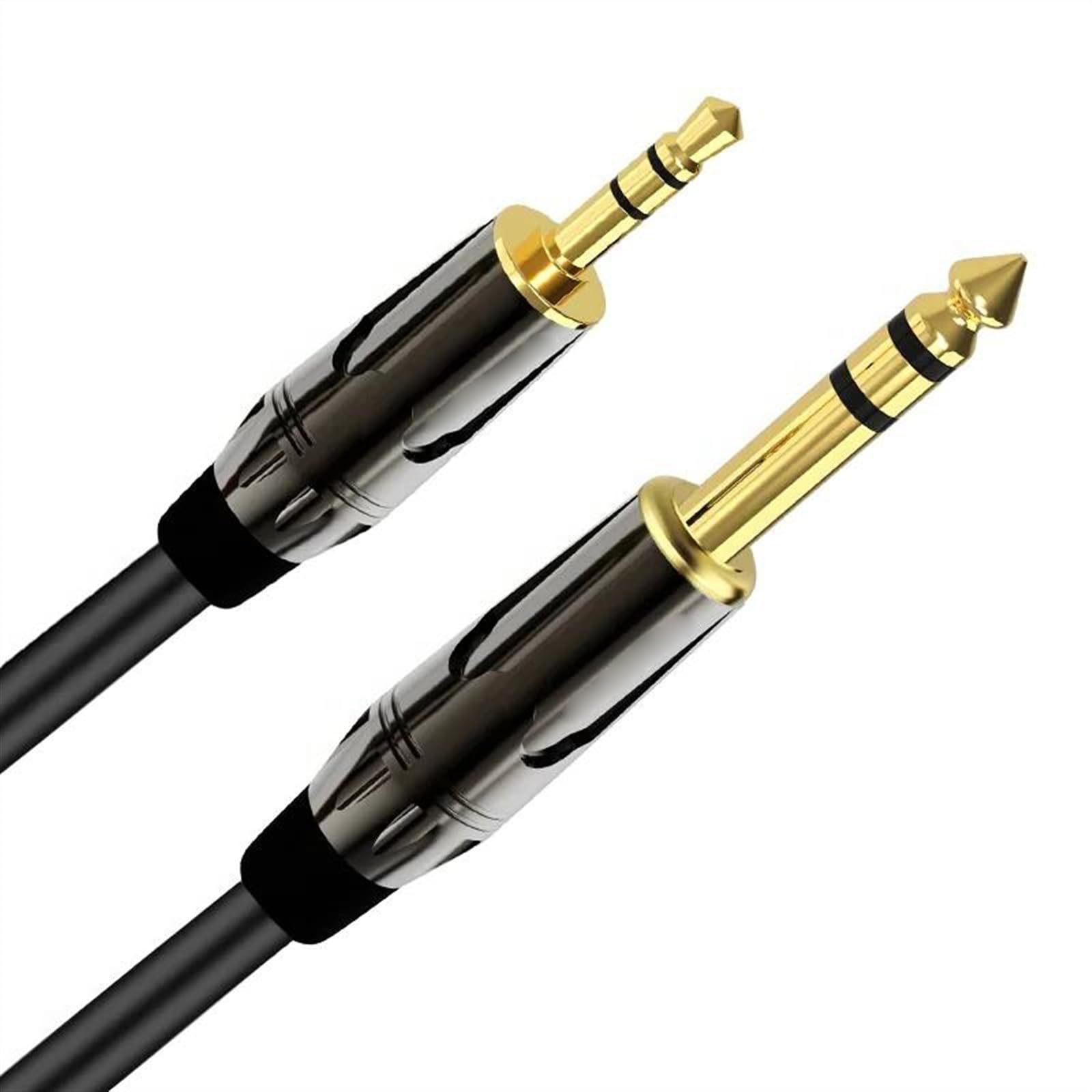 Cavo Nichelato 1 Metro RIIEYOCA Cavo TS Da 1/8 A 1/4, Placcato In Oro Cavo Audio Mono Maschio Da 3,5 Mm A Maschio Mono Da 6,35 Mm Per Amplificatore, Altoparlante, Chitarra (2 Cavo Nichelato 1 Metro RIIEYOCA Cavo TS Da 1/8 A 1/4, Placcato In Oro Cavo Audio Mono Maschio Da 3,5 Mm A Maschio Mono Da 6,35 Mm Per Amplificatore, Altoparlante, Chitarra (2