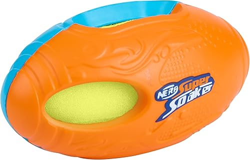 Nerf Super Soaker Splasher - Fútbol americano para niños, juguete de piscina para deportes al aire libre, fútbol impermeable para jugar en la playa