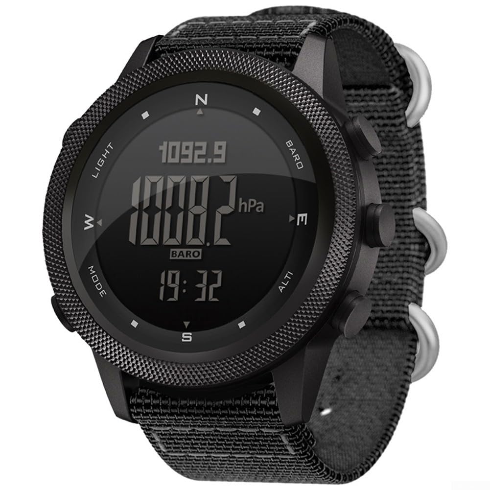 North-Edge AP46 Montre intelligente tactique pour homme avec boussole, thermomètre, podomètre et rétro-éclairage EL, boîtier en métal, design léger pour sport de plein air, compatible avec