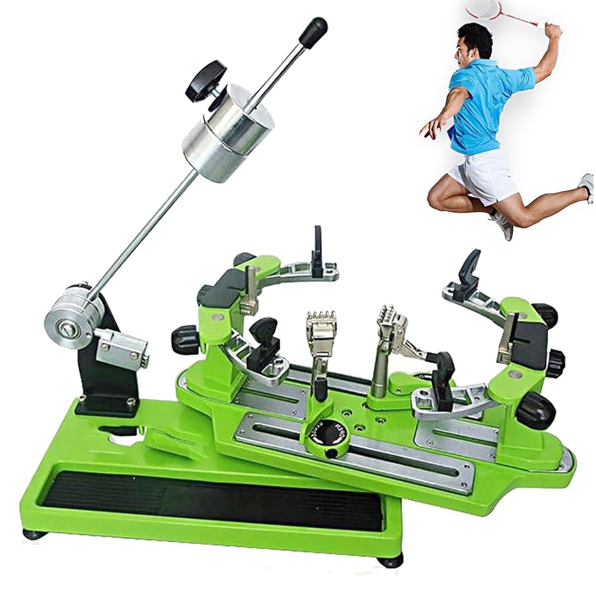 Incordatrice professionale per racchetta con morsetti fissi a 6 punti, sistema di rotazione e strumenti antiscivolo per tennis e badminton