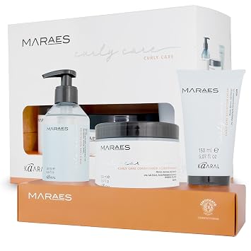 Kaaral MARAES Curly Care Gift Box - Certified Vegan Shampoo, Conditioner, and Cream Set for Curly Hair - Moisturizing, Anti Frizz Shampoo Conditioner for Curl Definition and Elasticity, and Styling