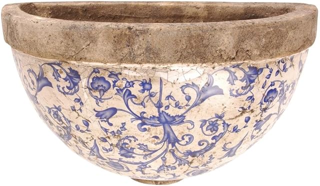 Esschert Design AC04 18 x 28 x 12cm Ceramic Wall Flower Pot - Multi-Colour