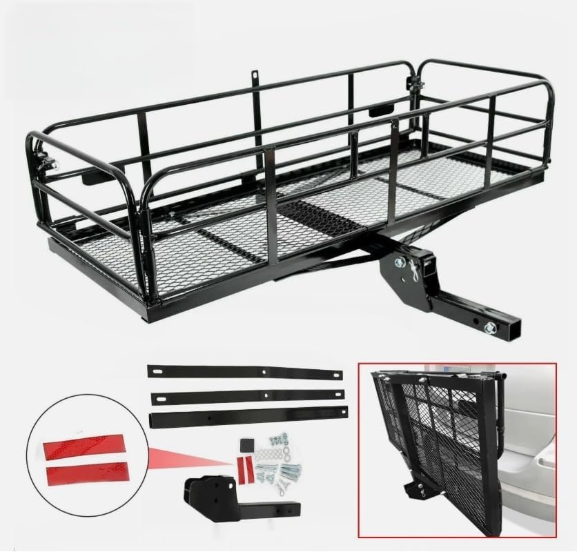 Cargo Carrier Hitch Mount Cargo Basket Luggage Rack Carrier w/ 2" Receiver