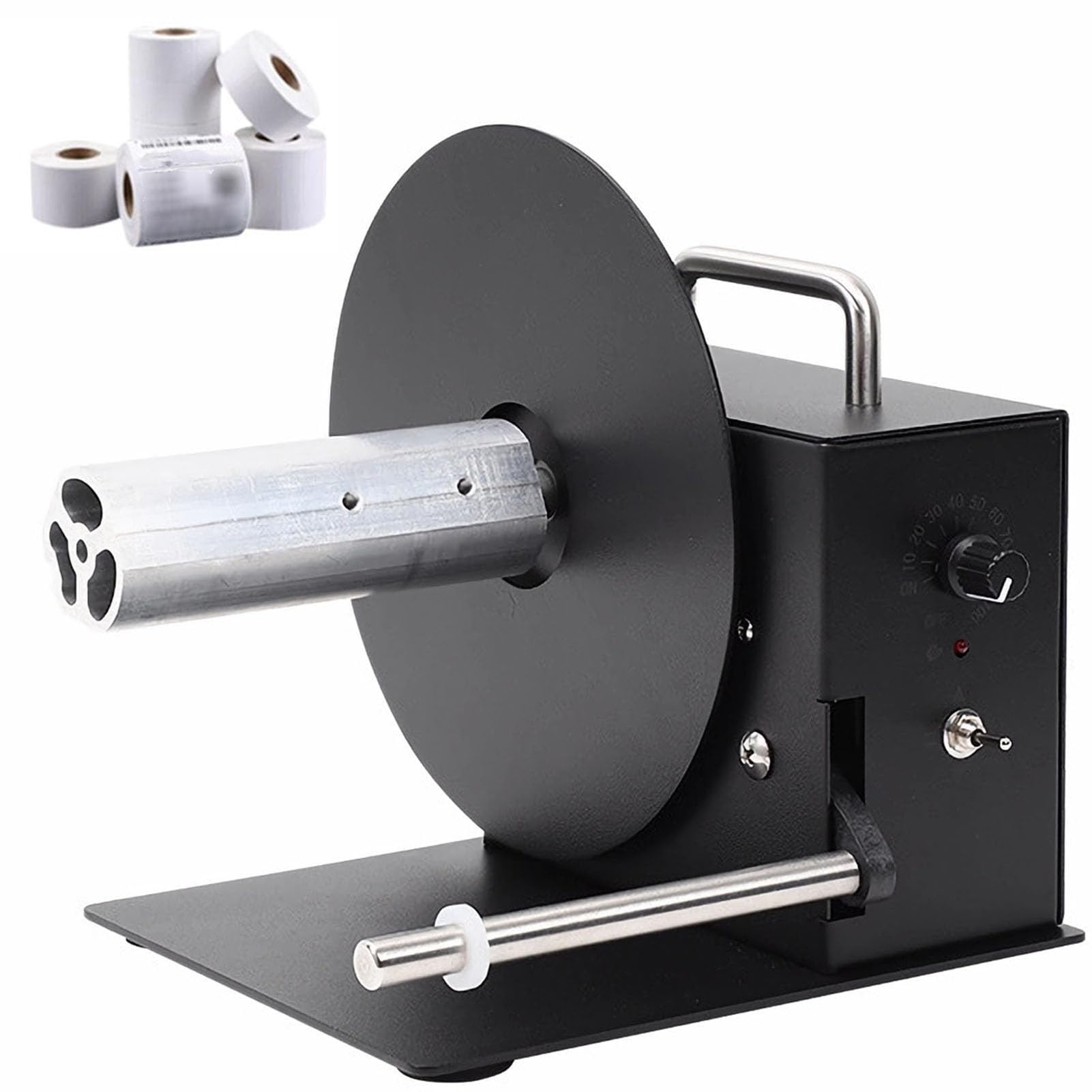 Eiwitany Automatic Label Rewinder Machine - Adjustable Speed, for Clothing, Electrical, and Warehousing Stickers - Two-Way Winding