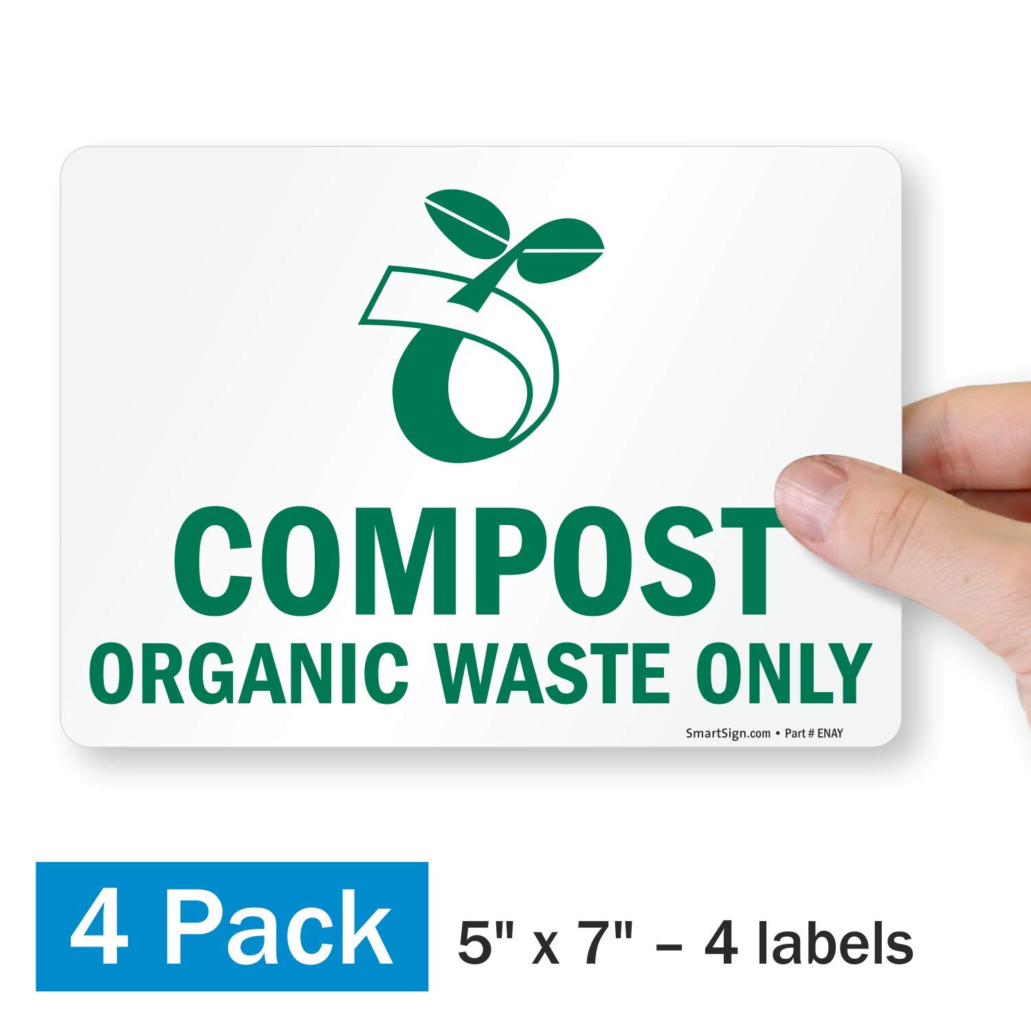 Buy SmartSign (Pack of 4) 5 x7 inch Waste Only Recycling