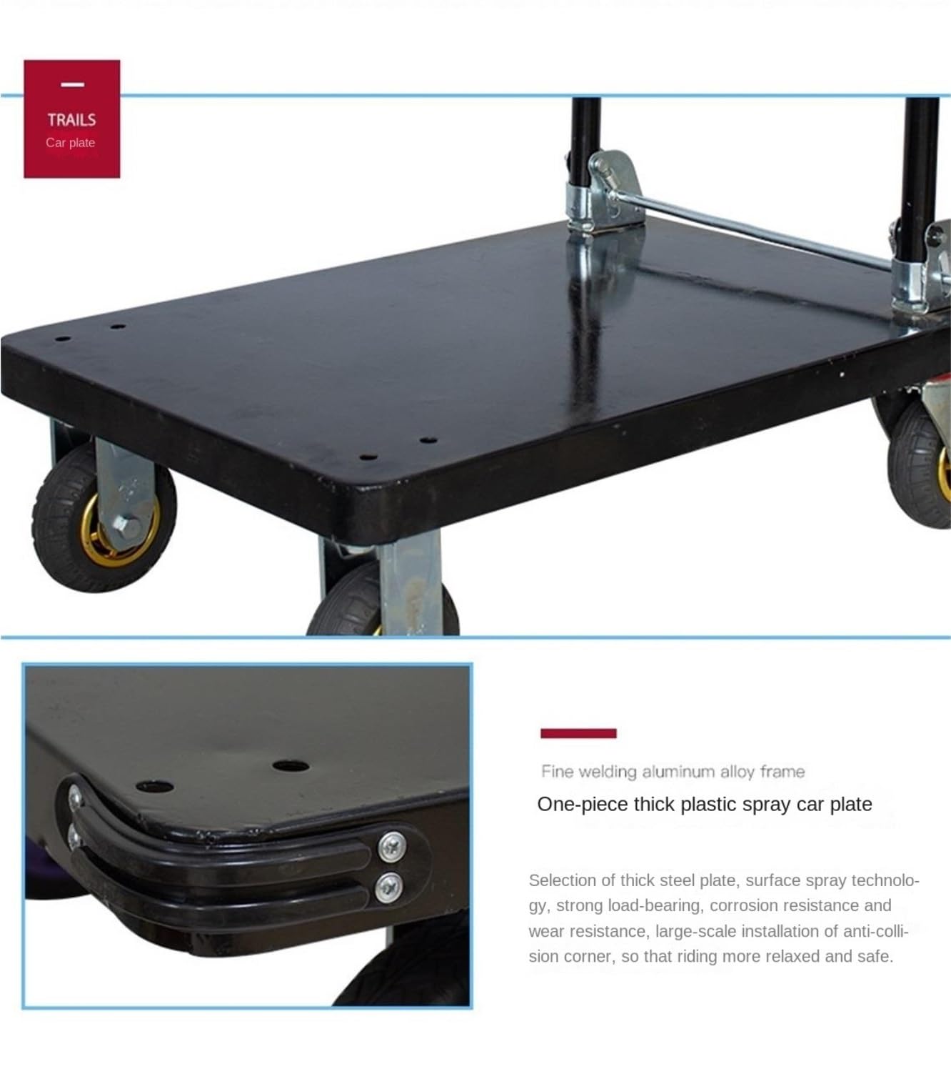 Carro utilitario Plegable de Alta Resistencia con Ruedas - Carretilla portátil y Carretilla de Mano versátil para facilitar el Transporte y el Almacenamiento - Ideal para