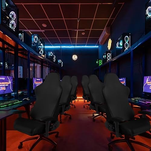 Miniatura 7 de SARAFLORA Paquete de 2 fundas para silla de juegos, fundas elásticas para silla de computadora, funda extraíble para silla de oficina, silla