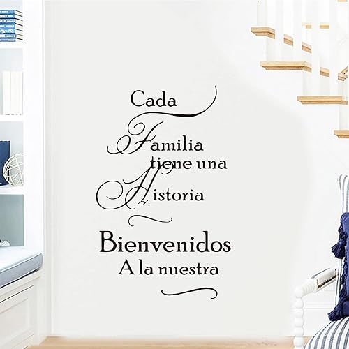 Miniatura 5 de CADA Familia tiene UNA - Calcomanías de pared de arte histórico, con citas familiares cálidas, decoración de pared con palabras de refranes de