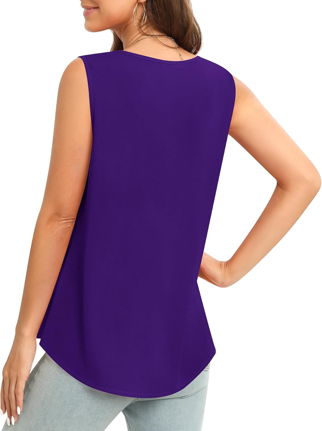 Women's Sleeveless Chiffon Tank Top Business Casual Blouse Tunic Top - Image 4