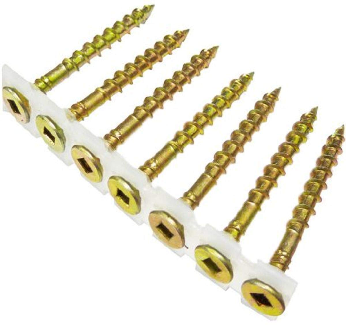 B&C Eagle CS8X212YZ No 2 Square Drive 1000-Count 8 by 2-1/2-Inch Yellow Zinc Collated Subfloor Screws