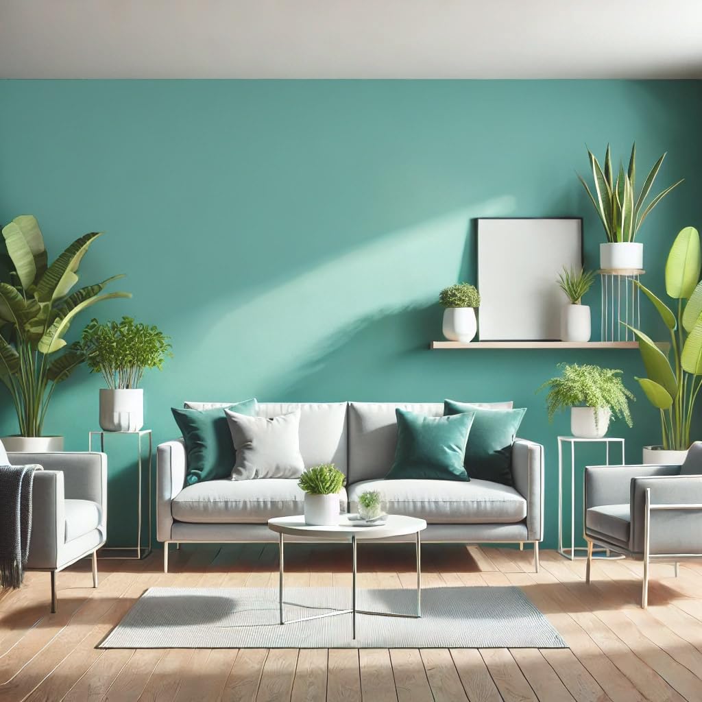 K&L Wall Art Pintura de pared mate para interiores, color verde, protección de pared, 2,5 litros, verde menta, aguamarina