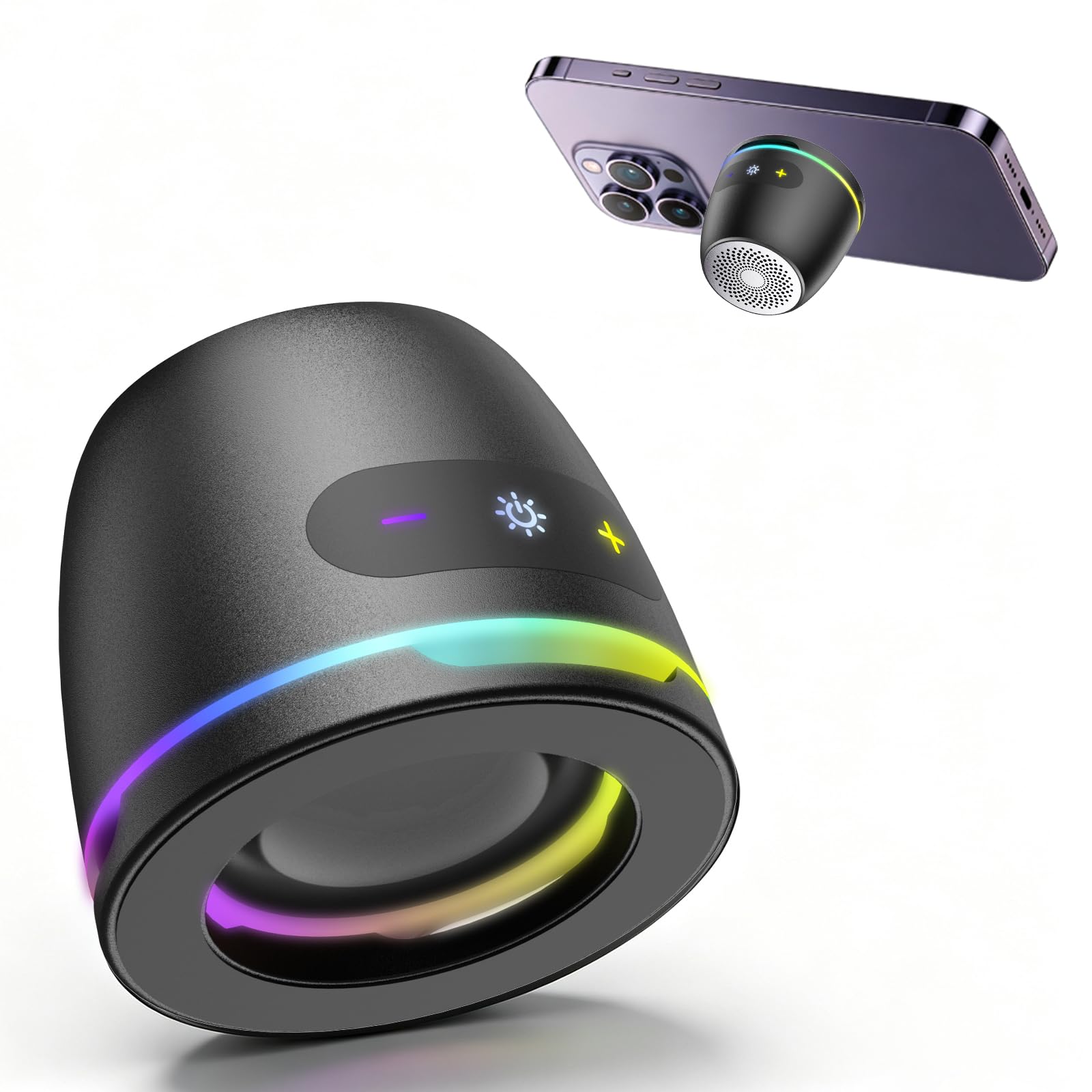 IKT Mini Enceinte Bluetooth Portable Magnétique 5W, Bluetooth 5.4, Haut-Parleur IPX5 avec Support Téléphone, Stéréo TWS, Lumière RVB Dynamique, USB-C, pour Voiture, Voyage, Douche - Les Beatles, Paul McCartney, John Lennon, RIngo Starr, George Harrison IKT Mini Enceinte Bluetooth Portable Magnétique 5W, Bluetooth 5.4, Haut-Parleur IPX5 avec Support Téléphone, Stéréo TWS, Lumière RVB Dynamique, USB-C, pour Voiture, Voyage, Douche