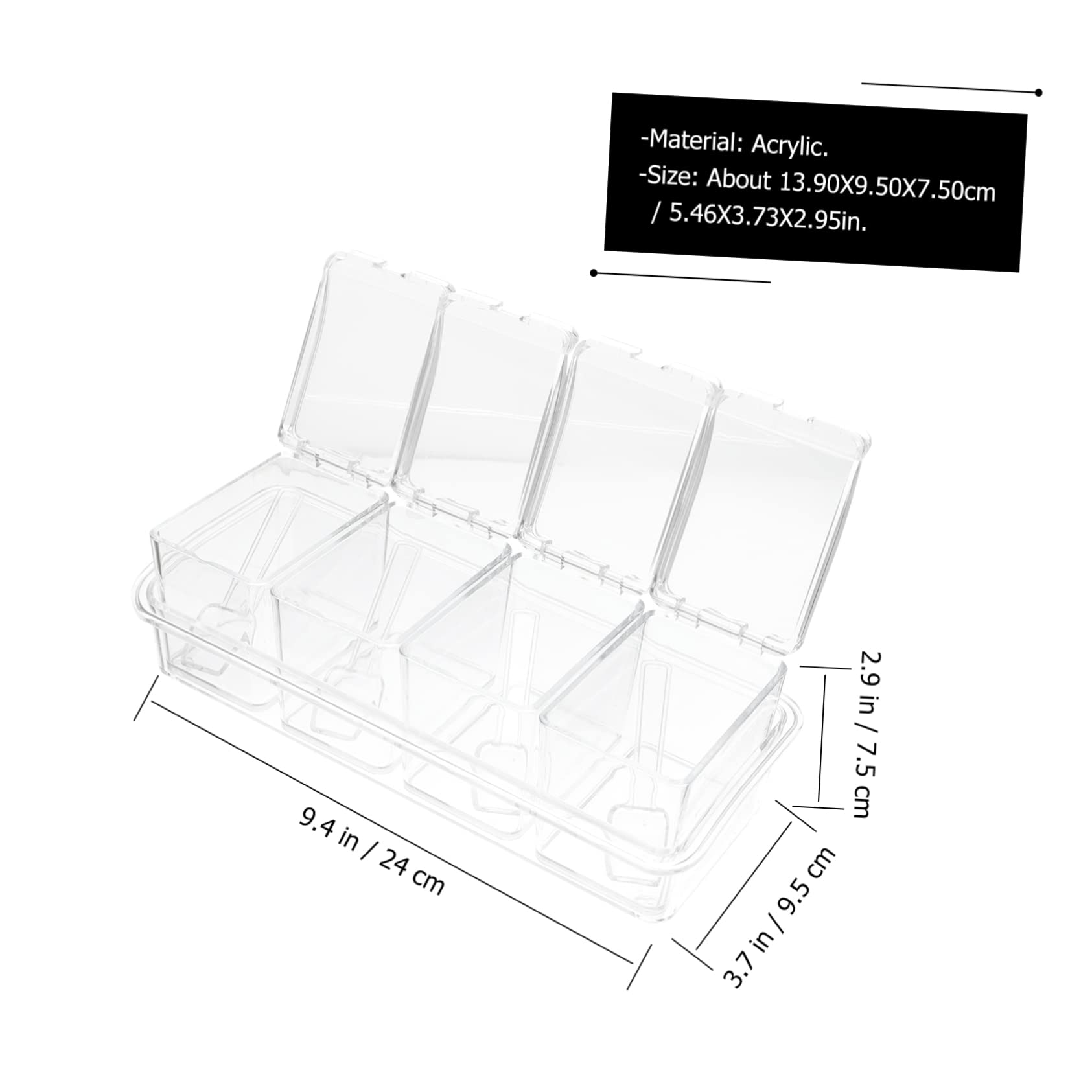 LALADEFIEE 1 Set Transparent Spice Storage Jar with Spoons Multifunctional Condiment Container for Household Kitchenware Easy to Use Seasoning Jar for Various Condiments