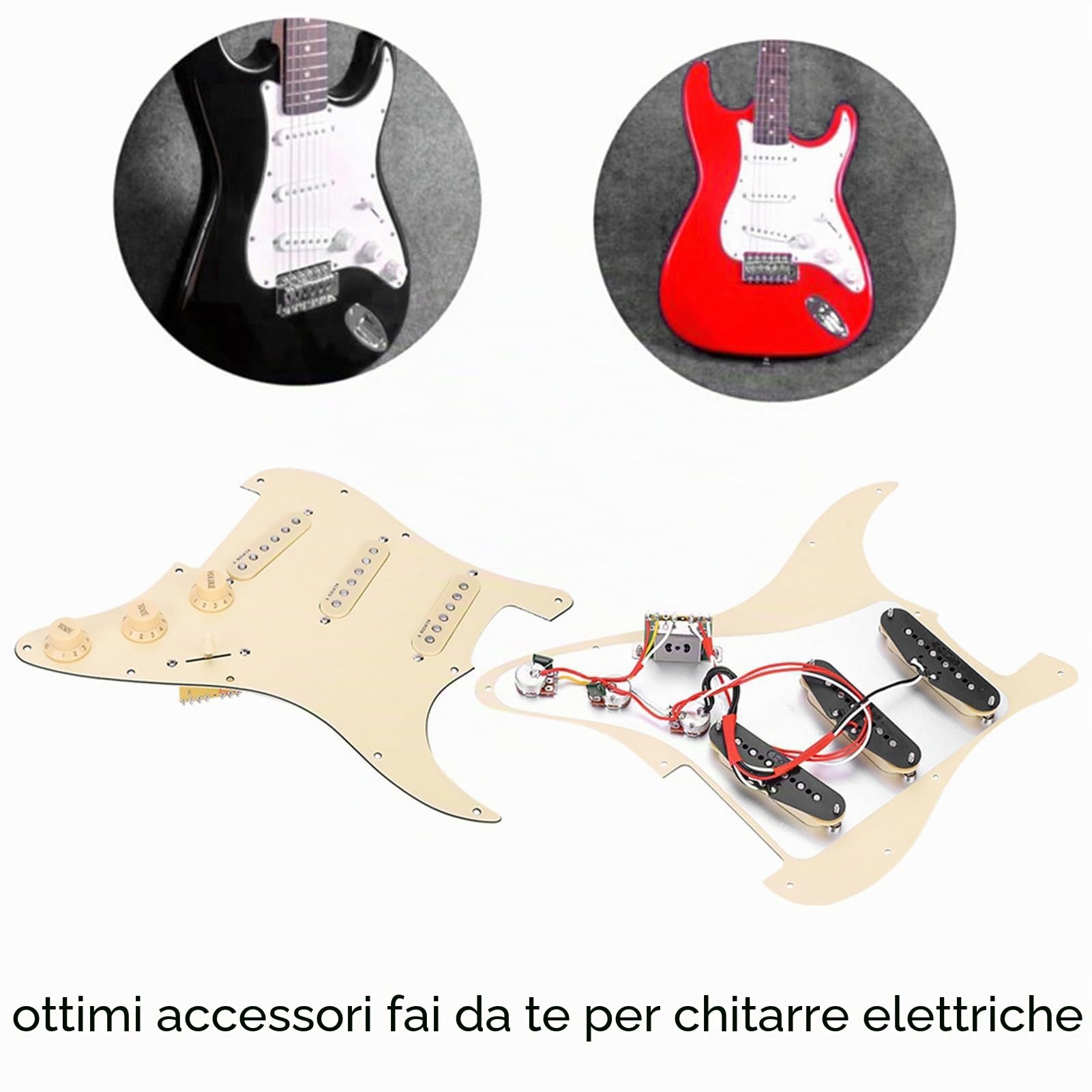 Battipenna Caricato Chitarra Pickup Magnetico Alnico V SSS Preinstallati per Chitarra Elettrica