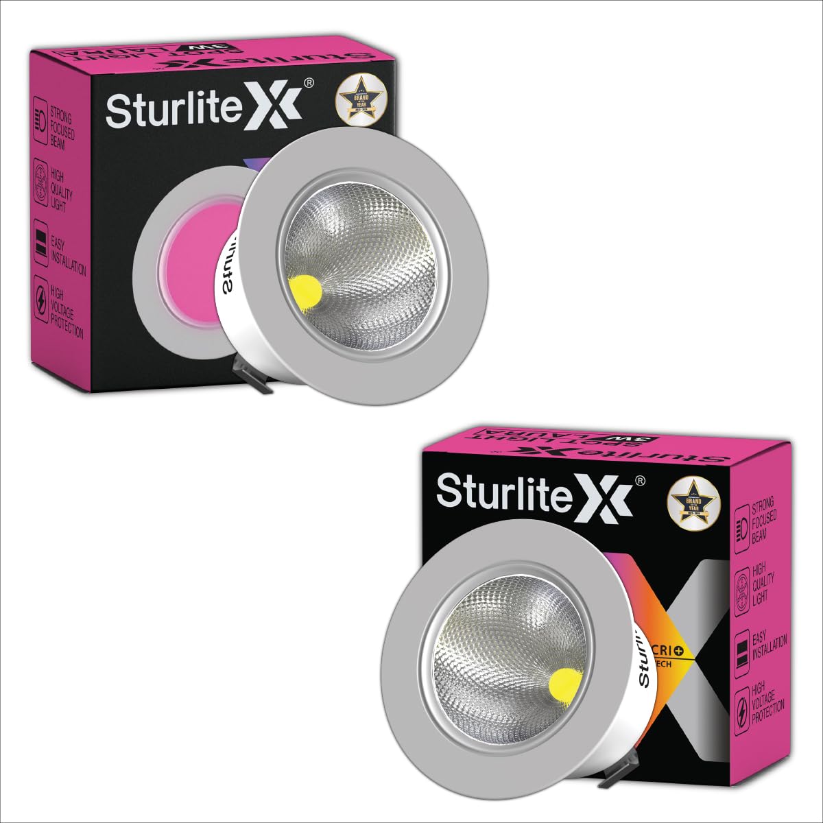 Sturlite Laura 3W LED Spotlight| Pink Light Color| 36mm-Cutout & Compact Design Ceiling Ligh| CRI Tech With High Voltage Protection Downlight - Pack of 2 (B0CR6H42NM) Amazon Price History, Amazon Price Tracker