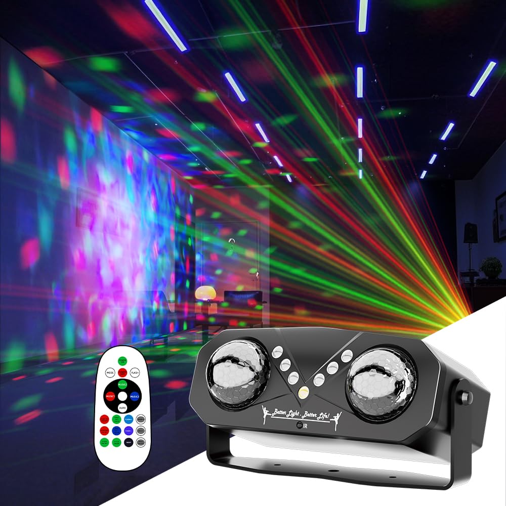 Un projecteur polyvalent avec deux options d'éclairage RGB, éclairage LED et éclairage DJ, idéal pour les réunions de famille, les fêtes et autres événements.