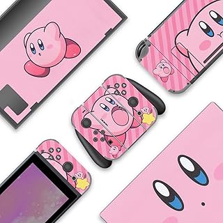 BelugaDesign Kirby Switch Skin | Cute Pastel Sticker Wrap Vinyl Decal | Anime Smash Kawaii Japanese Cartoon Game l Compati...