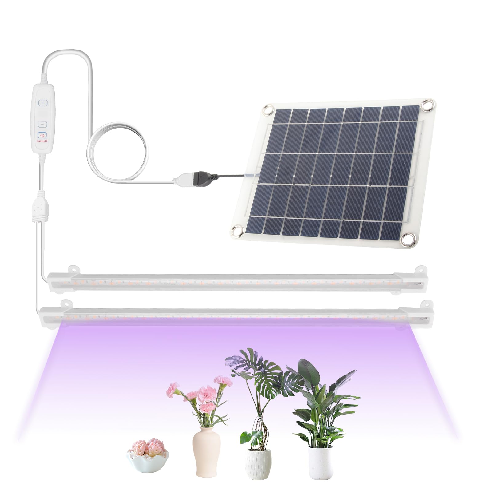 Amazon.com: Solar Grow Lights for Outdoor Plants, Adjust Gooseneck