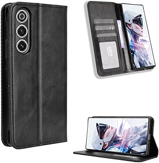 RedMagic 10 Air ケース【MARR】 スマホケース 手帳型 シンプル カバー 手帳型ケース RedMagic 10 Air 高級PU レザー カバー カードポケット 手作り スタンド機能付き 全面保護 マグネット 吸着 (ブラック)